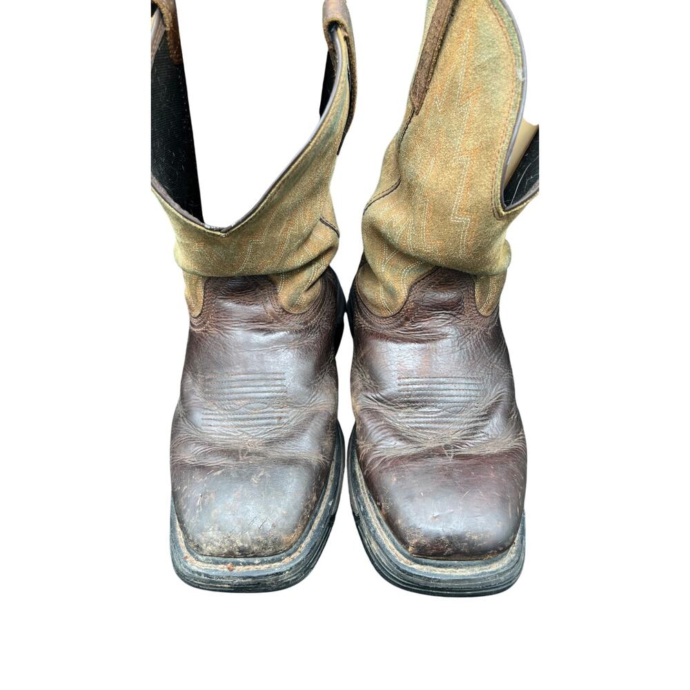Ariat Work Sz 13 Brown Leather Pull-On Work Boots ASTM EH Western Ranch Cowboy - Picture 8 of 9